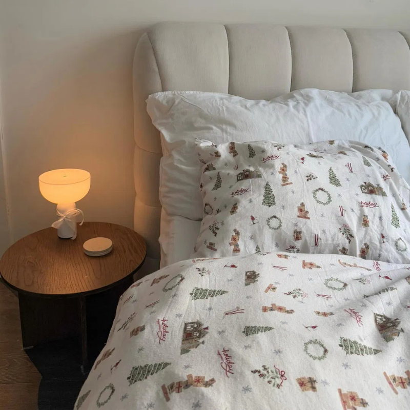 Conjunto de Edredom de Natal em Algodão Egípcio + BRINDES: 2 Almofadas e Capa de Cama