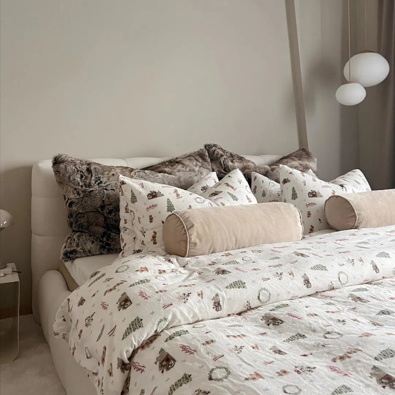 Conjunto de Edredom de Natal em Algodão Egípcio + BRINDES: 2 Almofadas e Capa de Cama