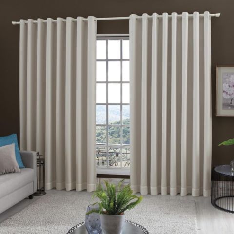 [Pague 1, Leve 2] Cortina Blackout com Voil e Linho com 20 Ilhós Cromados