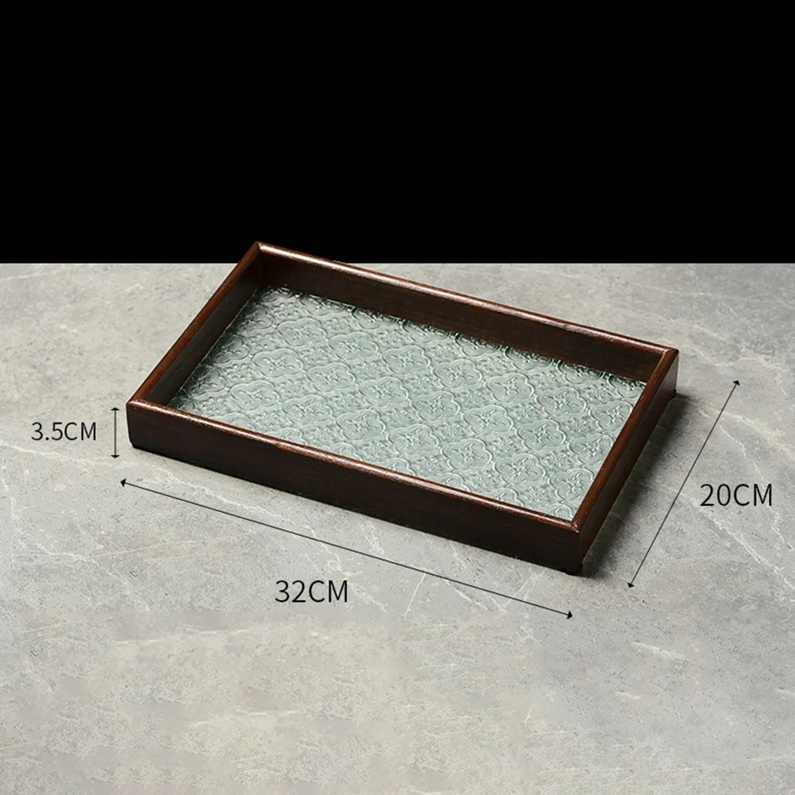 Bandeja de Vidro Organizadora com Base Floral